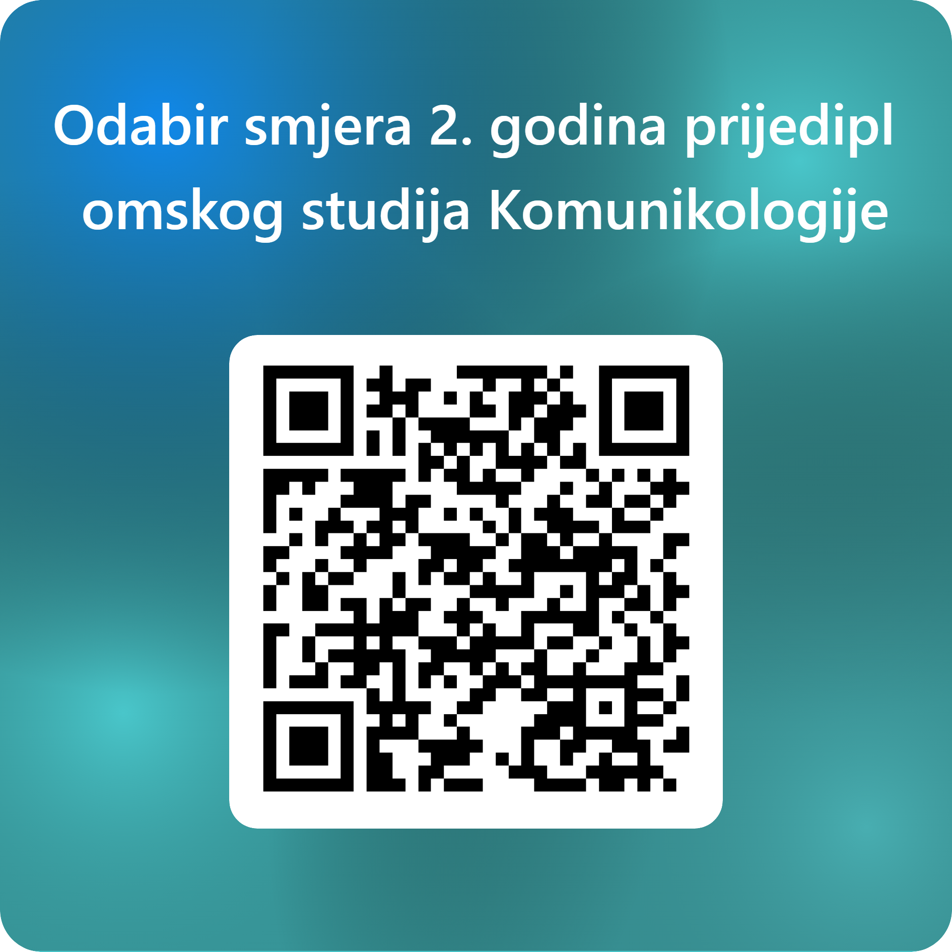 QR kod za odabir smjera 2. godine prijediplomskog studija Komunikologije